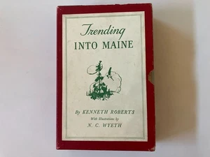 Trending Into Maine. SIGNED!! Kenneth Roberts, 1938. 1st Prt, w/DJ & Slip Case - Picture 1 of 12