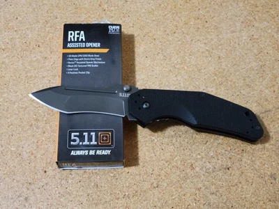 5.11 Tactical RFA Spring Assisted Knife Black FRN (3.5" Plain) 51092 - Image 1 of 3