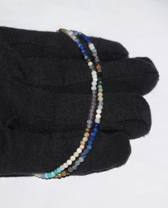 20 " Gioielli Collane Naturale Multi Disko 3mm Perline 925 Argento Sterling - Foto 1 di 13