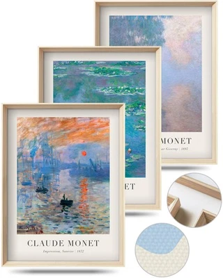 Framed Claude Monet Water Lilies Canvas Wall Art,Vintage Impressionist Botani... - Image 1 of 4