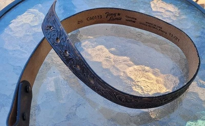  Tony Lama Kids Brown Leather Belt C60113 Sz 26 - Image 1 of 4