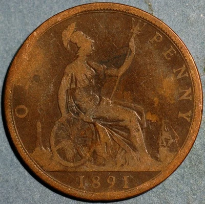 Great Britain Penny 1891 Victoria KM# 755 - Image 1 of 2
