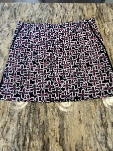 Golftini Tennis Skort Sz 12 Pink Geometric Print Cotton Lined Performance Barbie - Picture 1 of 6