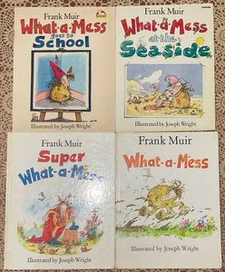 4 x What-a-Mess Books by Frank Muir + Seaside + Goes to School + Super - Picture 1 of 3