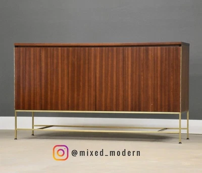 "Acabado Paul McCobb Calvin caoba y latón 60"" Credenza" Foto 1 de 4