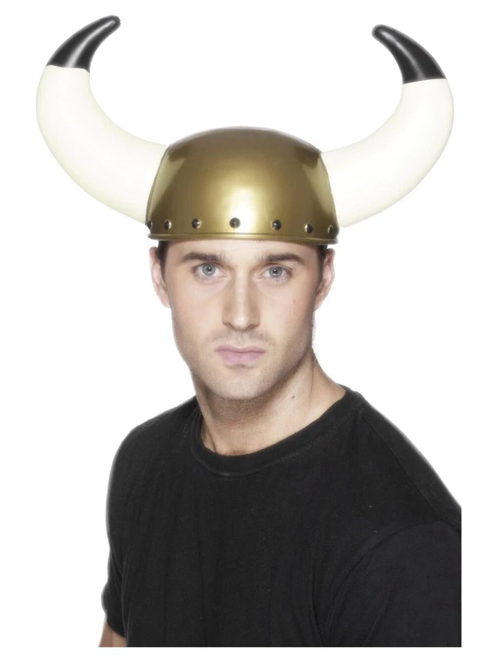 Casco Vikingo Para Hombres Guerrero Noarse Vestido Elegante Accesorio Foto 1 de 1