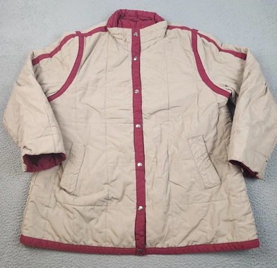 Womens Vintage 80's Extra Large (22.5) Quilted Puffer Parka Coat Full Snap Lined - Image 1 of 4