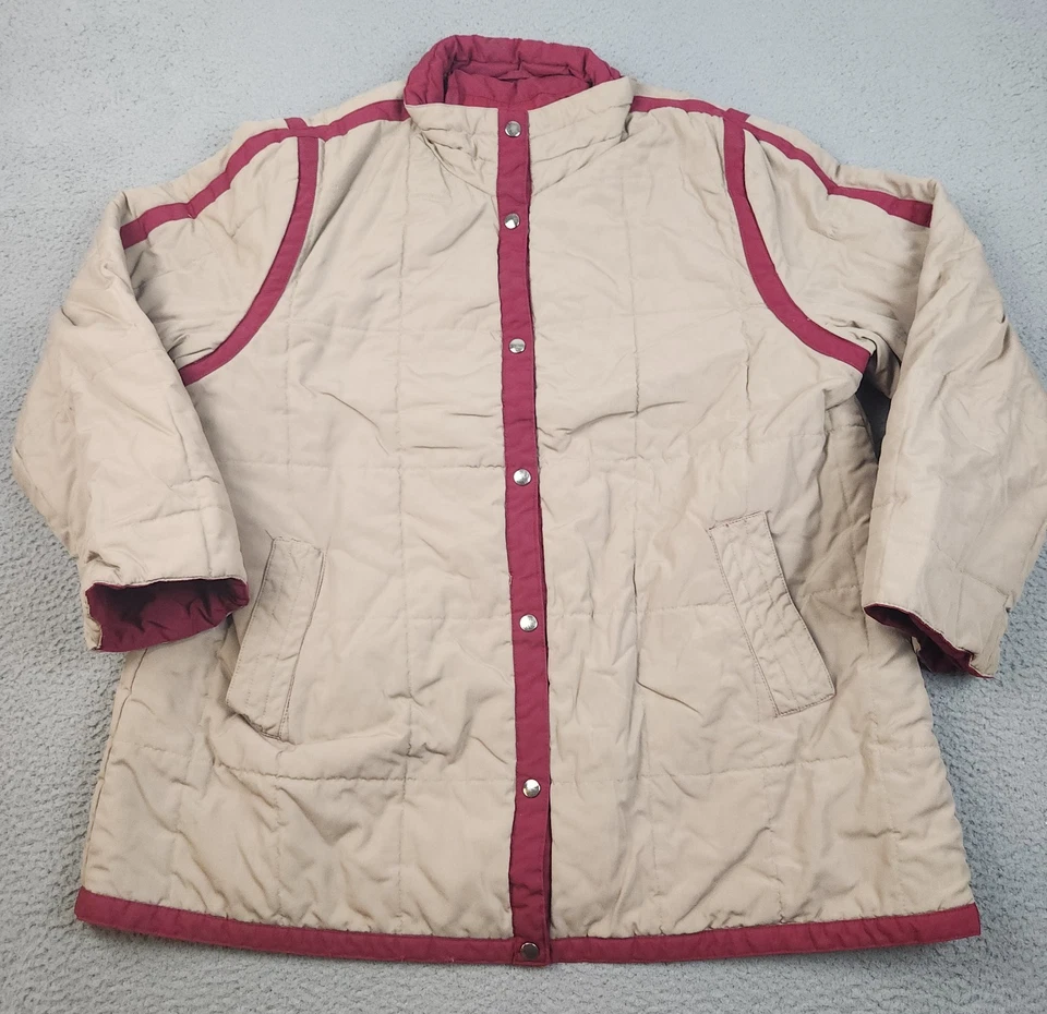 Abrigo parka acolchado acolchado extra grande (22,5) vintage años 80 forrado a presión completo para mujer Foto 1 de 4
