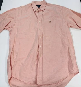 Camisa de Vestir Ralph Lauren Blake Hombres L Salmón 100% Algodón Ojo de Pájaro Negocios Informal - Imagen 1 de 6