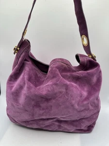 Borsa a tracolla Barneys New York Made In Italy in camoscio fucsia hobo - Foto 1 di 12