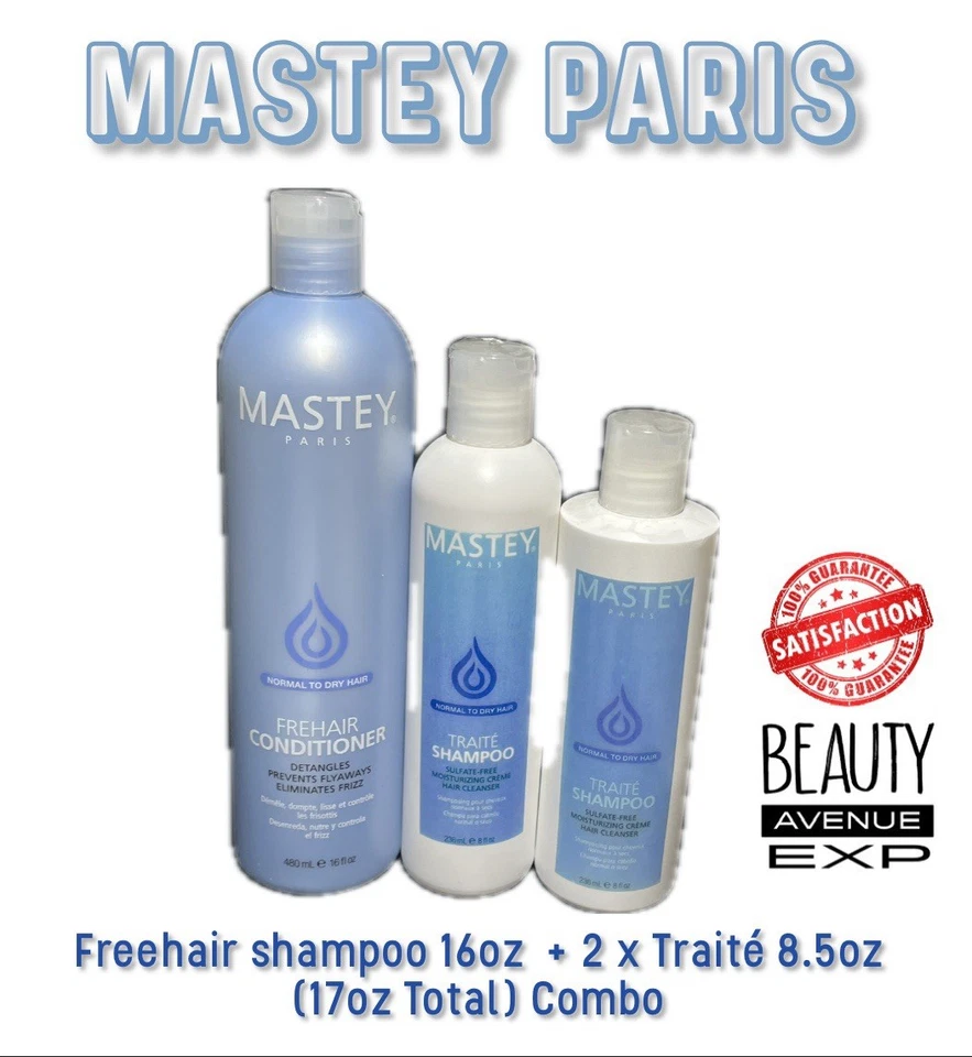 **NUEVO** Combo Mastey Paris Freehair 16 oz + 2 x Traité 8,5 oz (17 oz en total) Foto 1 de 1