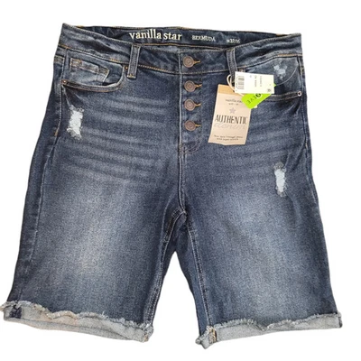 Bermudas vaqueras Vanilla Star Junior para mujer tiro medio azules talla 15 Foto 1 de 4