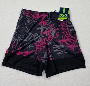 DSG Youth Performance Athletic Knit Training Shorts Size S Graphiti Black - Picture 1 of 10