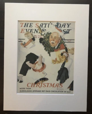 Norman Rockwell "Feliz Navidad, 1937" 11x14 Arte Mate Impresión-Portada Postal, 1937 Foto 1 de 3