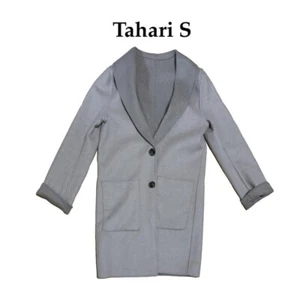 ELIE TAHARI Abrigo Reversible, Lana, Rosa, Gris, Talla S Mujer - Imagen 1 de 9