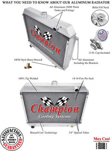Cold Champion 2 Row Radiator 26" for 1970 - 1973 Plymouth Barracuda Big Block - Picture 1 of 7
