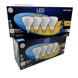 GE LED BR30 Floodlight Bulb Soft White Dimmable 9 Watt (65w Replacement) 8-Bulbs