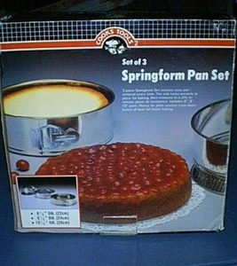 COOKS TOOLS Aluminum 8" 9" & 10" SPRINGFORM Torte /Cheesecake Baking Pan Set NEW - Picture 1 of 4