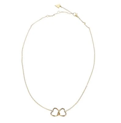 GUESS Mon Amour Two Hearts Necklace Halskette Yellow Gold goldfarben Neu - Bild 1 von 3