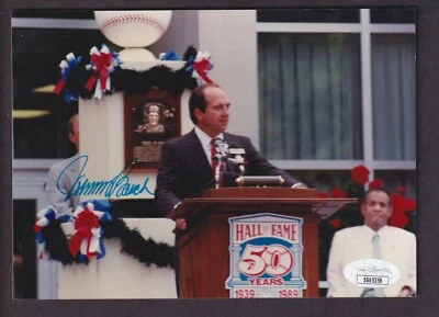 Johnny Bench Autographed 5x7 Photo from HOF Induction JSA Authentic - Image 1 of 3