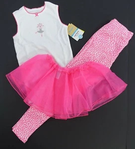 Carters Pajama Set Girls 4 Snug Fitting Cat Ballerina Tutu Leopard Print NEW - Picture 1 of 4