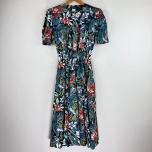 Vtg Jenny Women’s Classic Puffed Sleeve Floral Midi Dress Size 10 - Picture 1 of 8