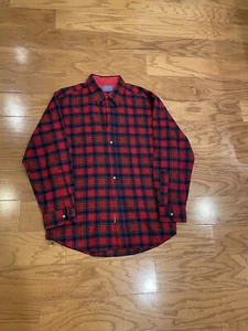 Vintage Pendleton Large Wollhemd für Herren rot blau grün kariert Knopfleiste gebraucht, in einwandfreiem Zustand - Bild 1 von 4