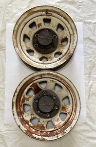 16” Airstream Argosy 1977 Wheels W/ Caps- 6” Wide Steel Painted Vintage - Picture 1 of 15