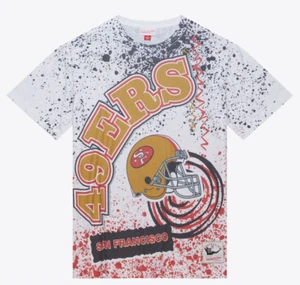 San Francisco 49ers Mitchell & Ness Team Burst Sublimated T-Shirt - White - Picture 1 of 4