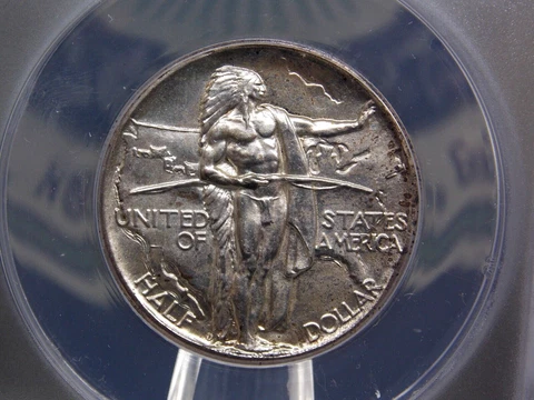 1937 "D" Commemorative OREGON TRAIL Silver Half Dollar 50c ANACS MS63 #079 BU Cover