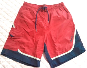 Mens Nautica Swim Trunks Board Shorts Red/Blue Drawstring Beach Pool Size Med - Picture 1 of 3