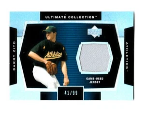 #D /99 GU JSY BARRY ZITO 2003 UD Ultimate Collection JERSEY Swatch Oakland A's - Picture 1 of 2