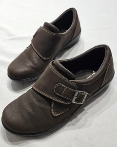 Eastland Shoes Womens 9 Sherri Loafers Brown Faux Leather Casual Buckle Slip On - Picture 1 of 11
