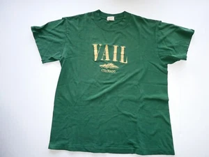 Camiseta vintage Vail Colorado, puntada única, logotipo bordado, EE. UU., talla mediana - Imagen 1 de 21