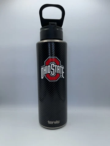 Tervis NCAA Ohio State Buckeyes Carbon Fiber Wide Mouth Water Bottle - 24oz Cover