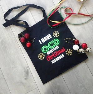 Ocd Christmas Bag Obsessive Christmas Disorder Tote Bag For Life Shopping Bag - Picture 1 of 6
