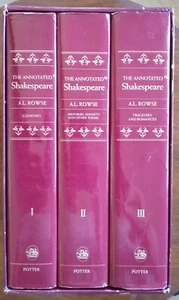 The Annotated Shakespeare By A.L.Rowse 3 Volumes Set 1978( 1st Edition) #I - Picture 1 of 10
