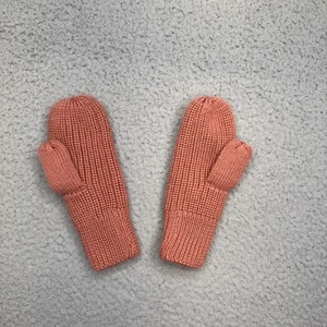 H&M Wool Mittens Girls 5T Pink Crochet Cotton Lined - Picture 1 of 8