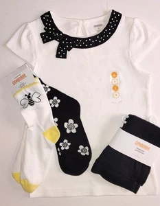 Gymboree girls size 5 Bee Chic outfit Top Leggings Socks NWT Set - Picture 1 of 1