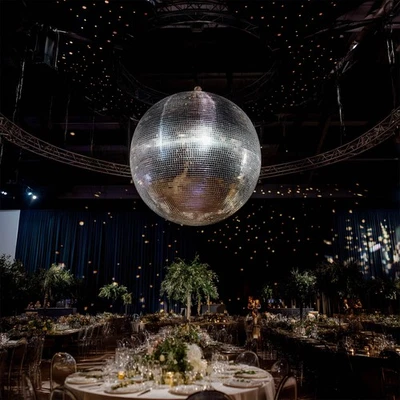 AplusChoice 24" Large Disco Ball Mirror Big Hanging Glass Party Events Wedding - Image 1 of 4