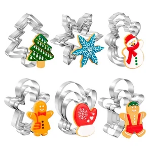 Christmas Cookie Cutter Set,18 Piece Stainless Steel Winter Christmas Cookie ... - Picture 1 of 7