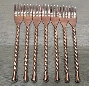Set of 7 Gourmet Settings (GS) SILVER TEAR 18/10 Stainless Cocktail Fork - Picture 1 of 7