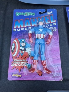 Bend-Ems Marvel Super Heroes CAPITÁN AMÉRICA JusToys De Colección 1991 - Imagen 1 de 2