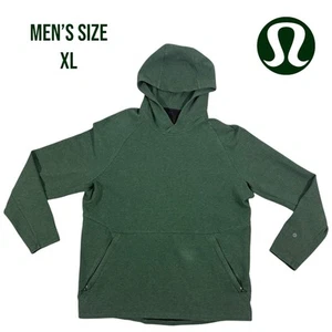 Lululemon At Ease Hoodie Men's XL Green Waffle Knit Pullover Sweatshirt Pockets - Picture 1 of 9