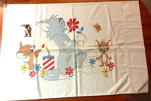 Tom und Jerry Vintage Kissenbezug Blumen & Dynamite MGM Corp ~ groß 30" x 20" - Bild 1 von 3