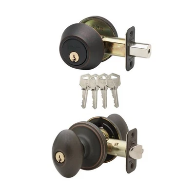 Perilla de puerta de huevo Copper Creek EKDB141TB con llave similar con combinación de cerrojo, Tusc Foto 1 de 3