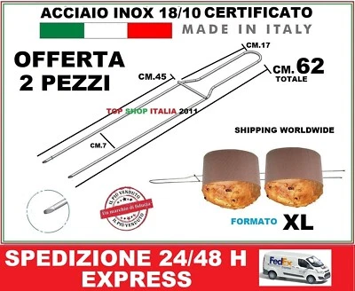 TOP SHOP ITALIA 2011 2 PEZZI SPILLONE CM 62 XL PER PANETTONE SOTTOCOSTO INOX OFFERTA SPILLONI 10 2025
