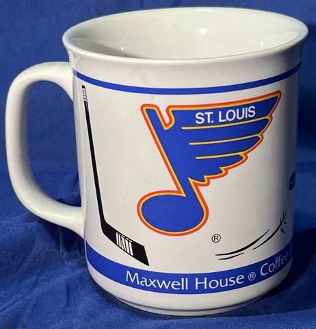Vintage 1993 St. Louis Blues Maxwell House Coffee Mug NHL Hockey Cup SGA Unused Cover