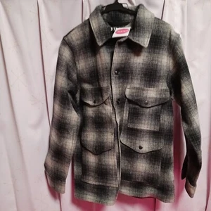 Filson Mackinaw Cruiser Wool Jacket Gray Charcoal Ombre Check Size S Made in USA - Picture 1 of 13