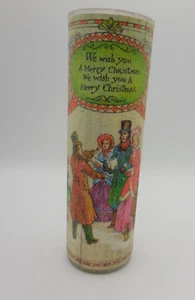 Vela de Navidad vintage de vidrio esmerilado de azúcar te deseamos una Feliz Navidad - Imagen 1 de 7